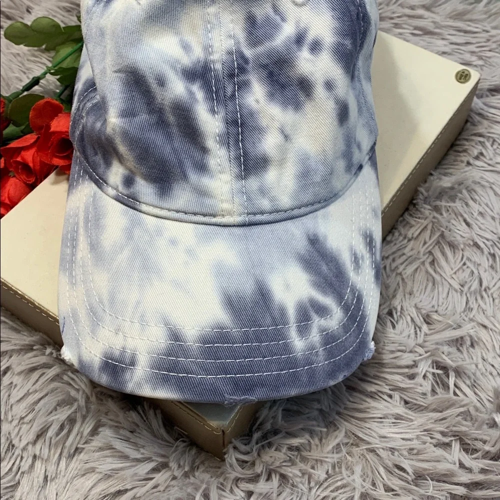 🌹aerie • Tie-Dye Navy & White Baseball Cap • Unisex